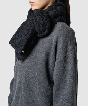 FUR WOOL KNIT SCARF