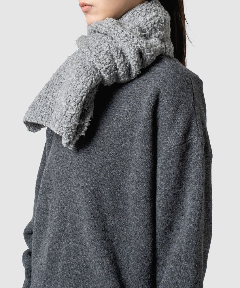 FUR WOOL KNIT SCARF