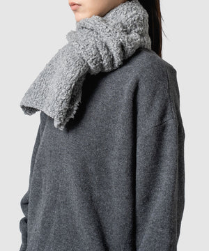 FUR WOOL KNIT SCARF