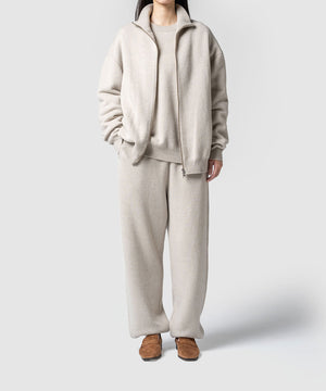WOOL TERRY ZIP SWEATER