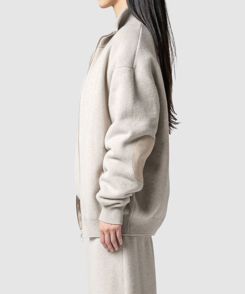 WOOL TERRY ZIP SWEATER