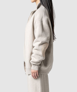 WOOL TERRY ZIP SWEATER