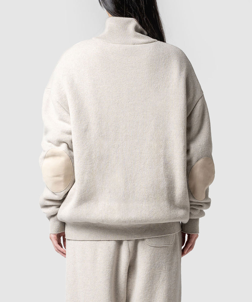 WOOL TERRY ZIP SWEATER