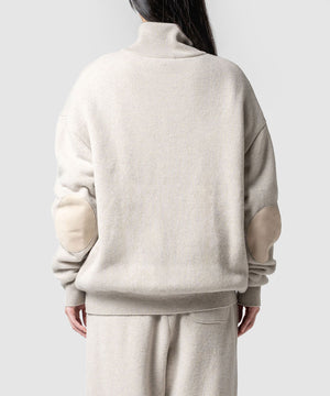 WOOL TERRY ZIP SWEATER
