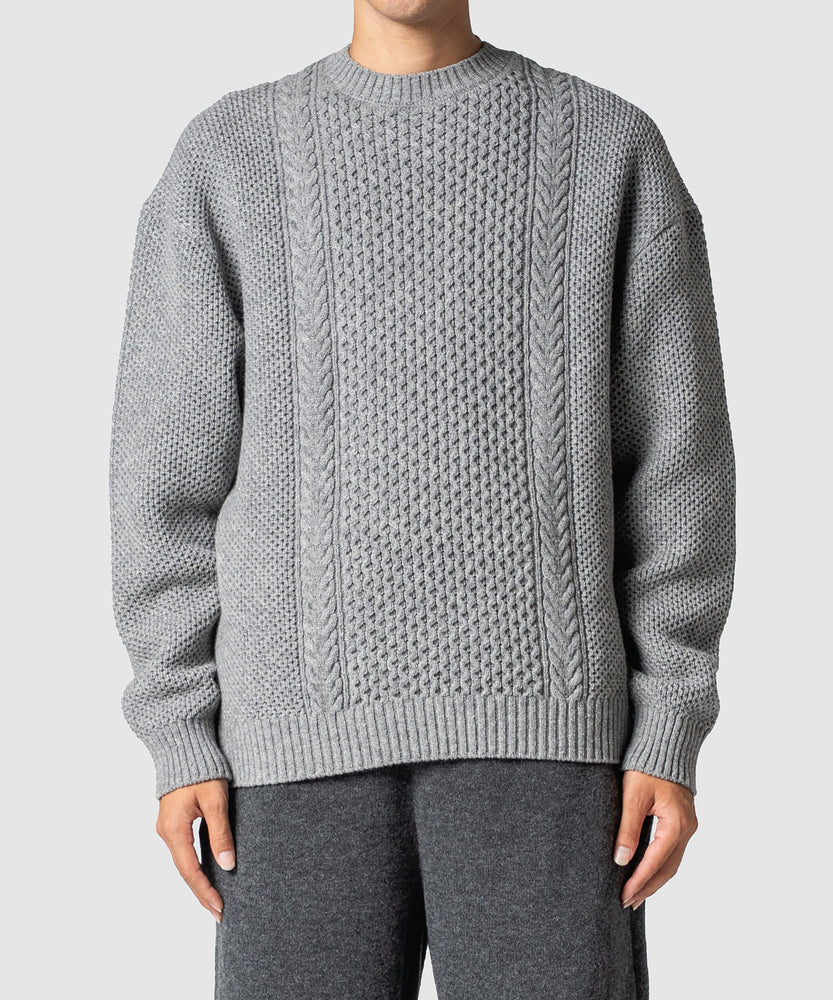 CABLE WOOL KNIT SWEATER