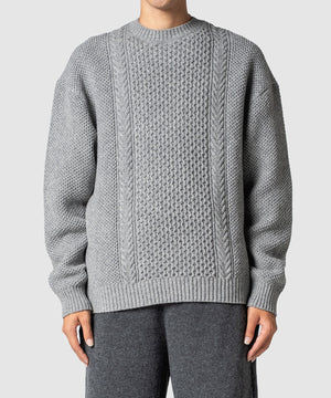 CABLE WOOL KNIT SWEATER