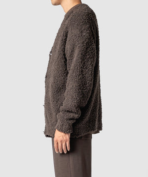 FUR WOOL KNIT CARDIGAN