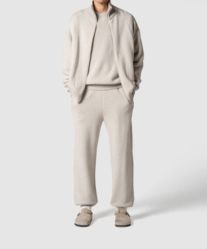WOOL TERRY ZIP SWEATER