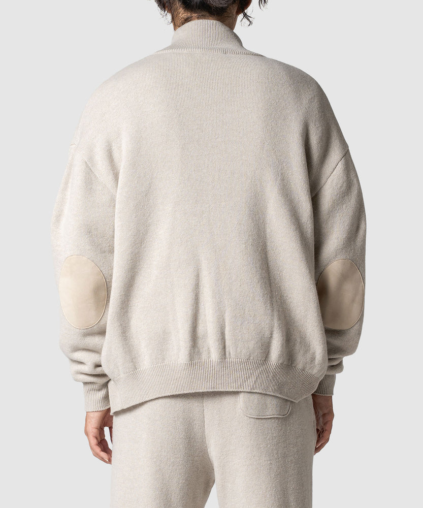 WOOL TERRY ZIP SWEATER