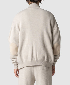 WOOL TERRY ZIP SWEATER