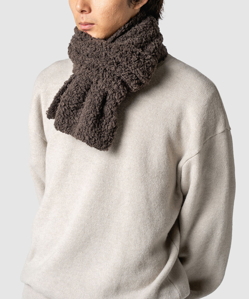 FUR WOOL KNIT SCARF