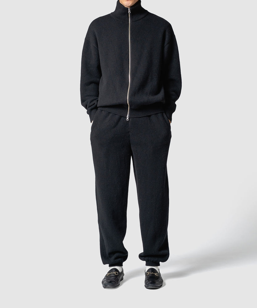WOOL TERRY ZIP SWEATER