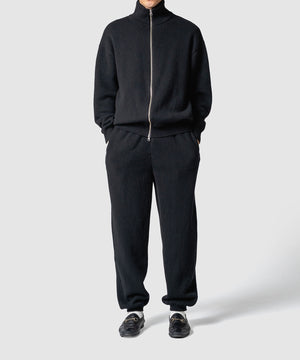 WOOL TERRY ZIP SWEATER