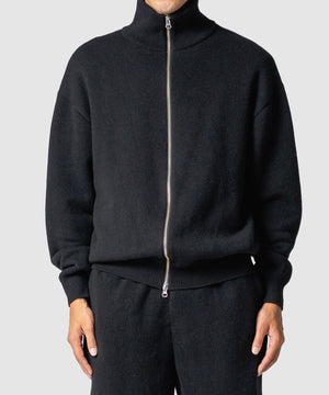 WOOL TERRY ZIP SWEATER