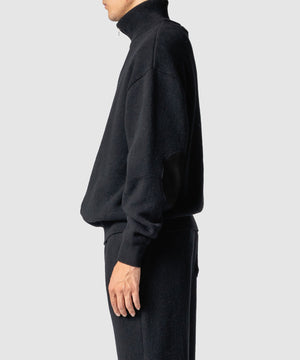 WOOL TERRY ZIP SWEATER