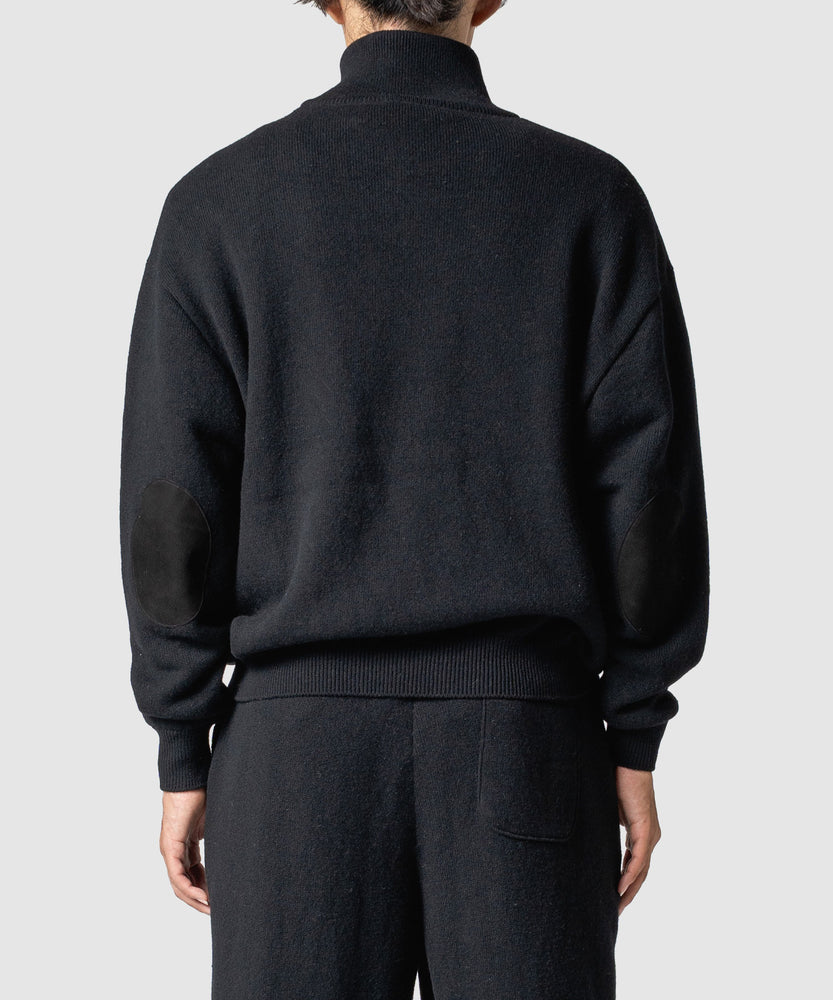 WOOL TERRY ZIP SWEATER