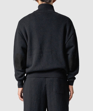 WOOL TERRY ZIP SWEATER