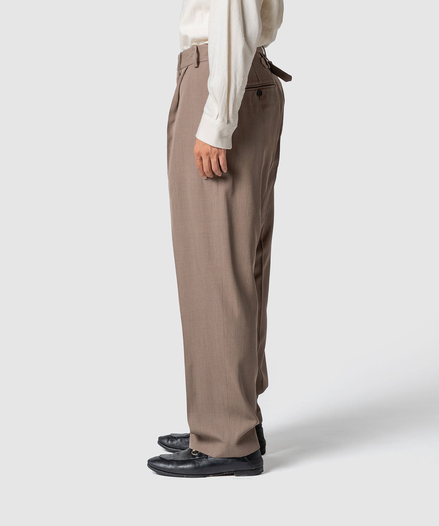 CLEAR WOOL TWILL PANTS