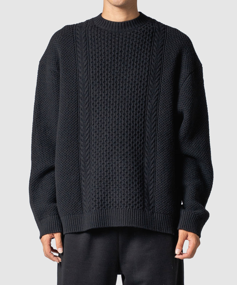 CABLE WOOL KNIT SWEATER